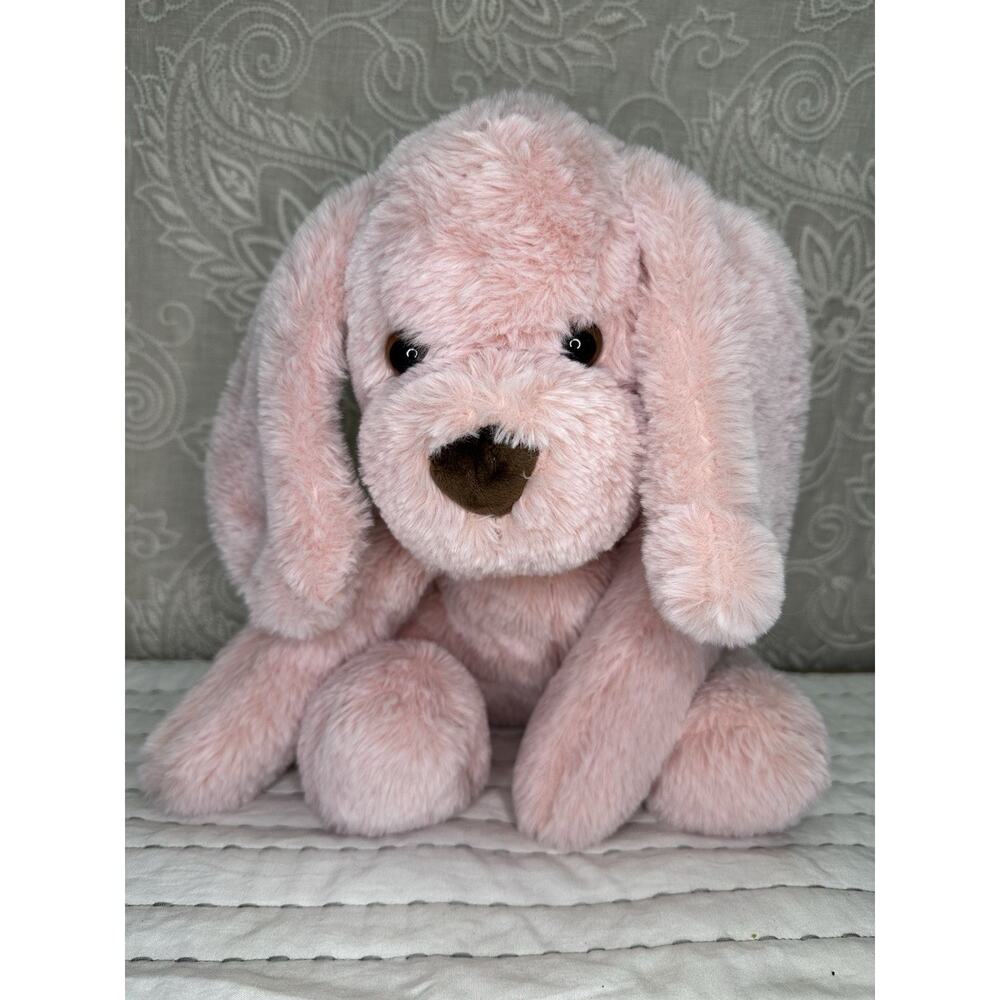 12" Animal Adventure Pink Puppy Dog Plush Lovey 2021 Sitting Target Brown Nose